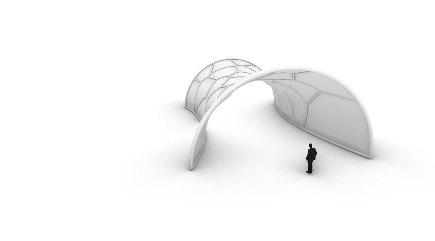 Voronoi Pavilion Structure with Glass Panels v1 3D model_57