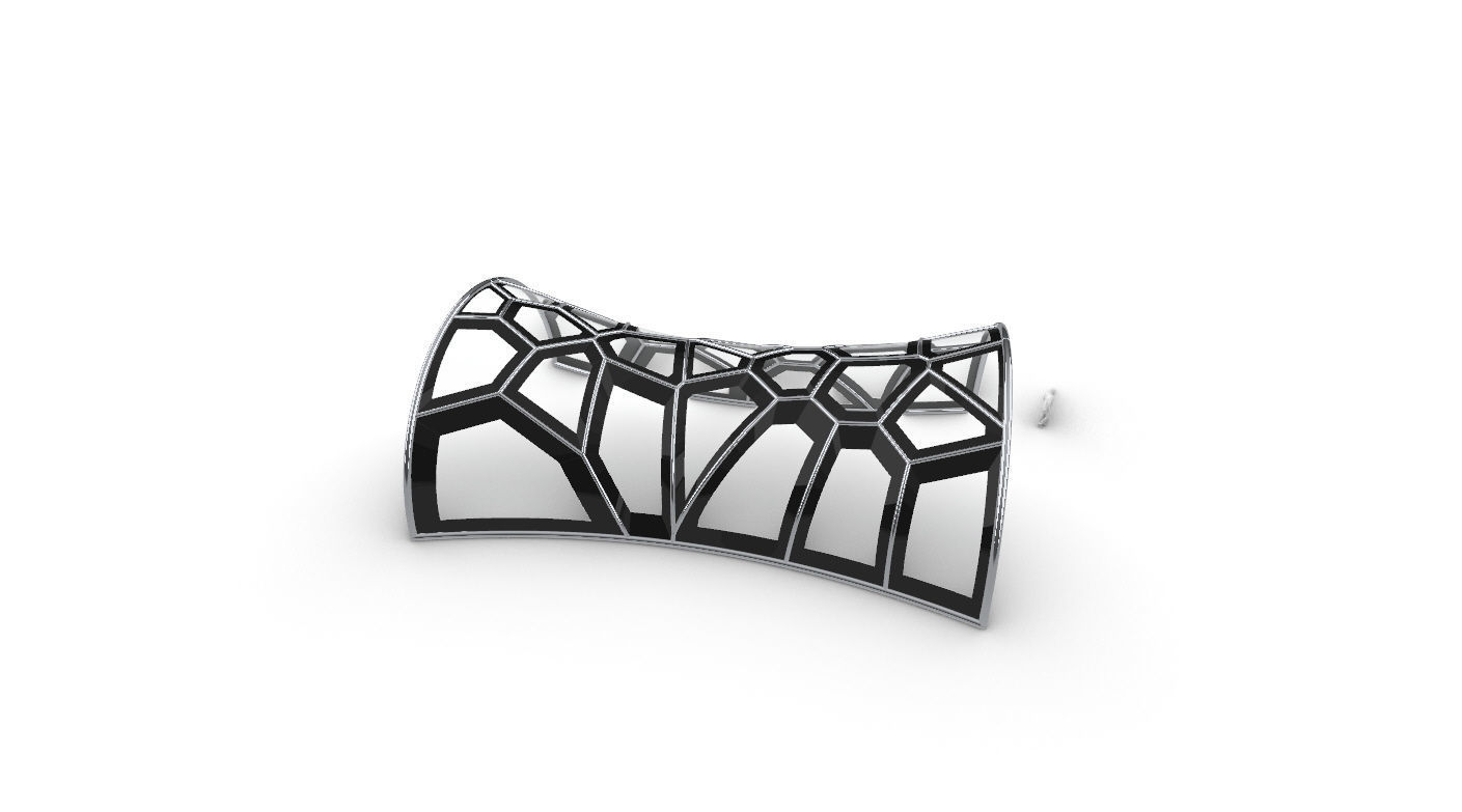 Voronoi Pavilion Structure with Glass Panels v1 3D model_17