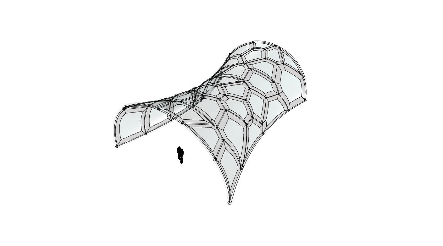 Voronoi Pavilion Structure with Glass Panels v1 3D model_40