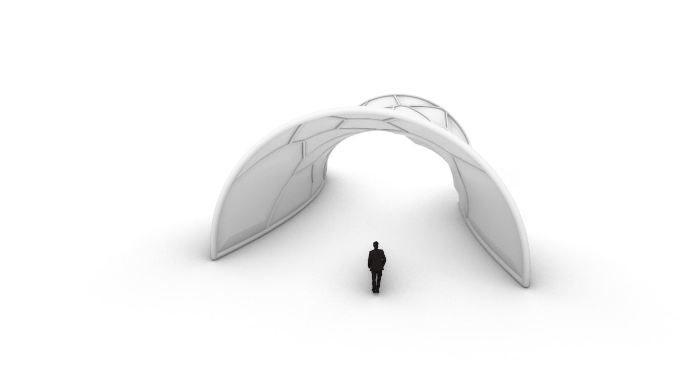 Voronoi Pavilion Structure with Glass Panels v1 3D model_58