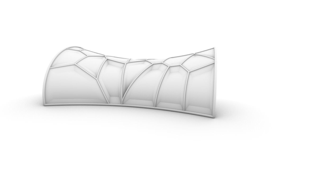 Voronoi Pavilion Structure with Glass Panels v1 3D model_42