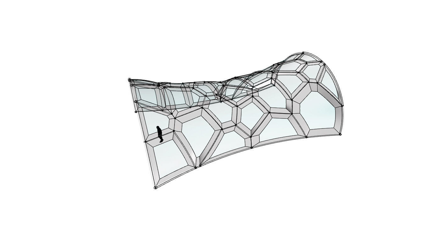 Voronoi Pavilion Structure with Glass Panels v1 3D model_30