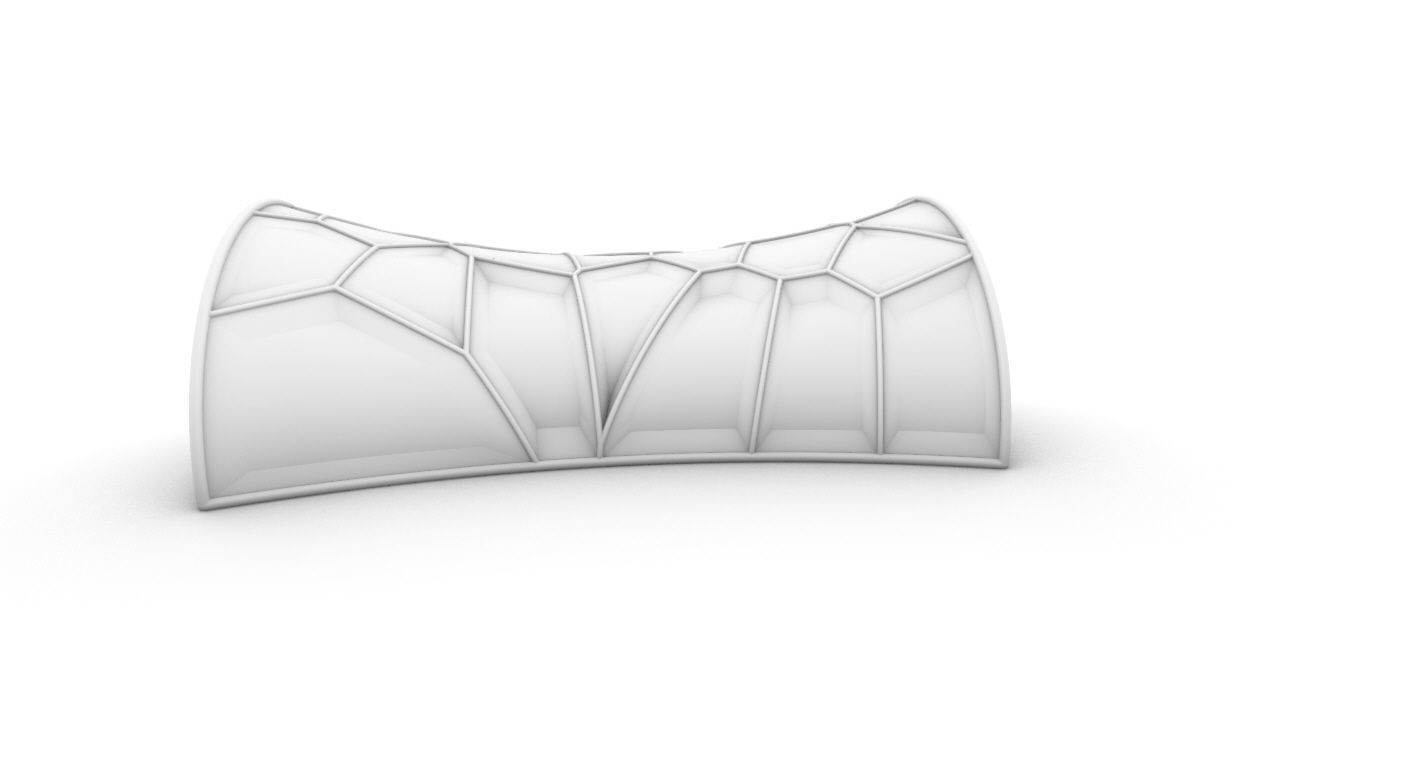 Voronoi Pavilion Structure with Glass Panels v1 3D model_43