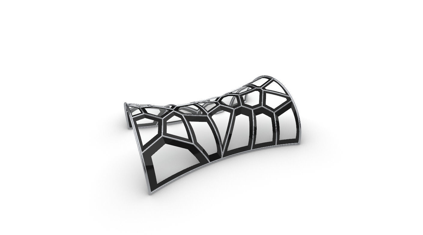 Voronoi Pavilion Structure with Glass Panels v1 3D model_16