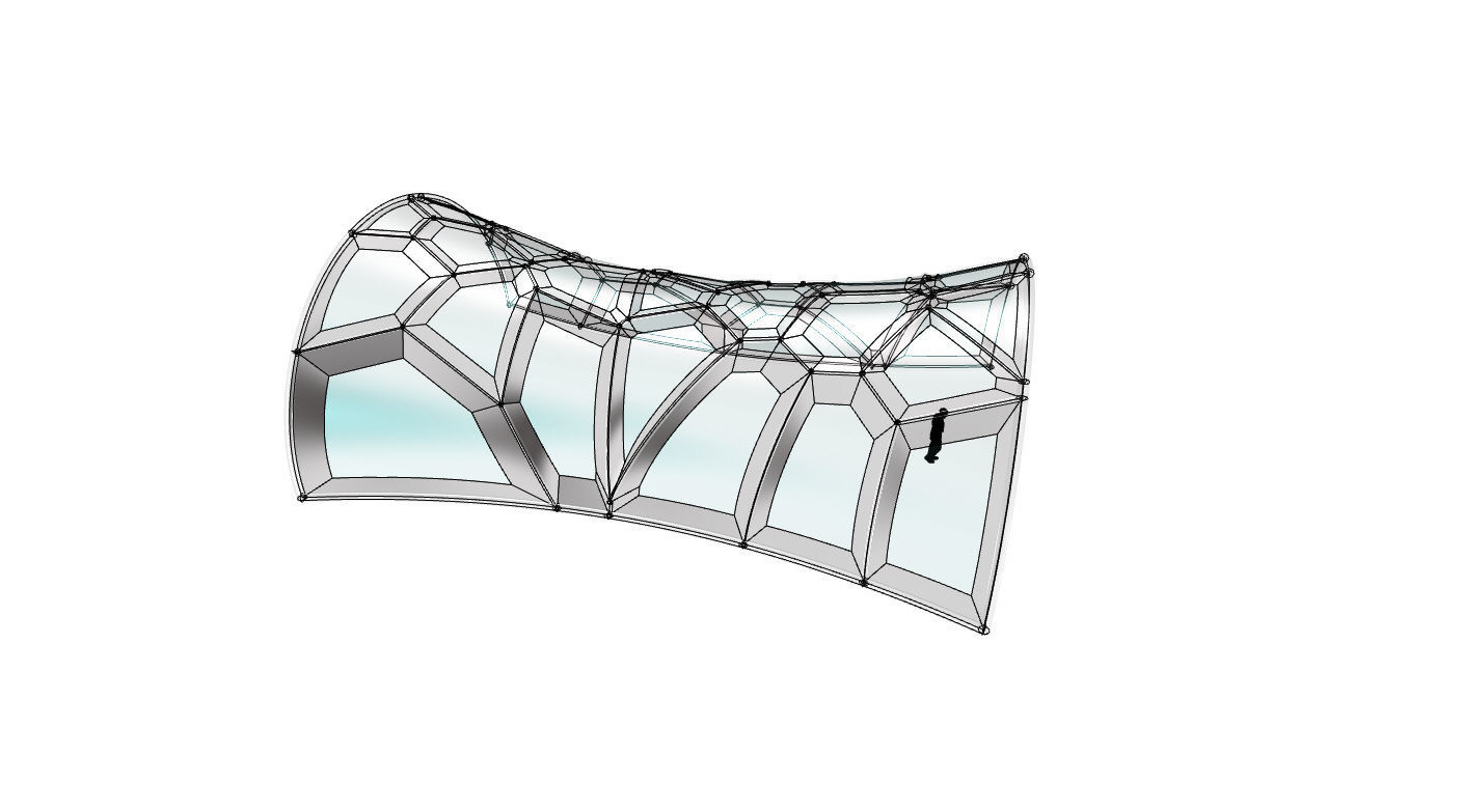 Voronoi Pavilion Structure with Glass Panels v1 3D model_37