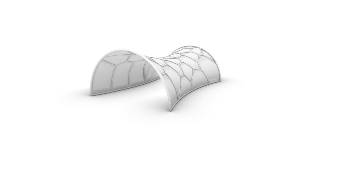 Voronoi Pavilion Structure with Glass Panels v1 3D model_49
