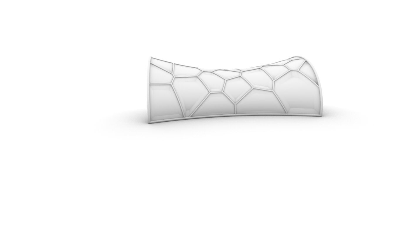 Voronoi Pavilion Structure with Glass Panels v1 3D model_51
