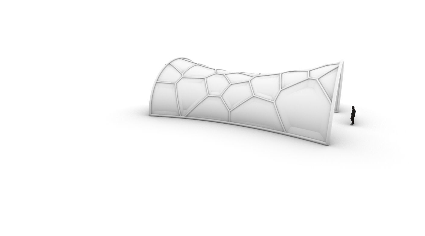 Voronoi Pavilion Structure with Glass Panels v1 3D model_54