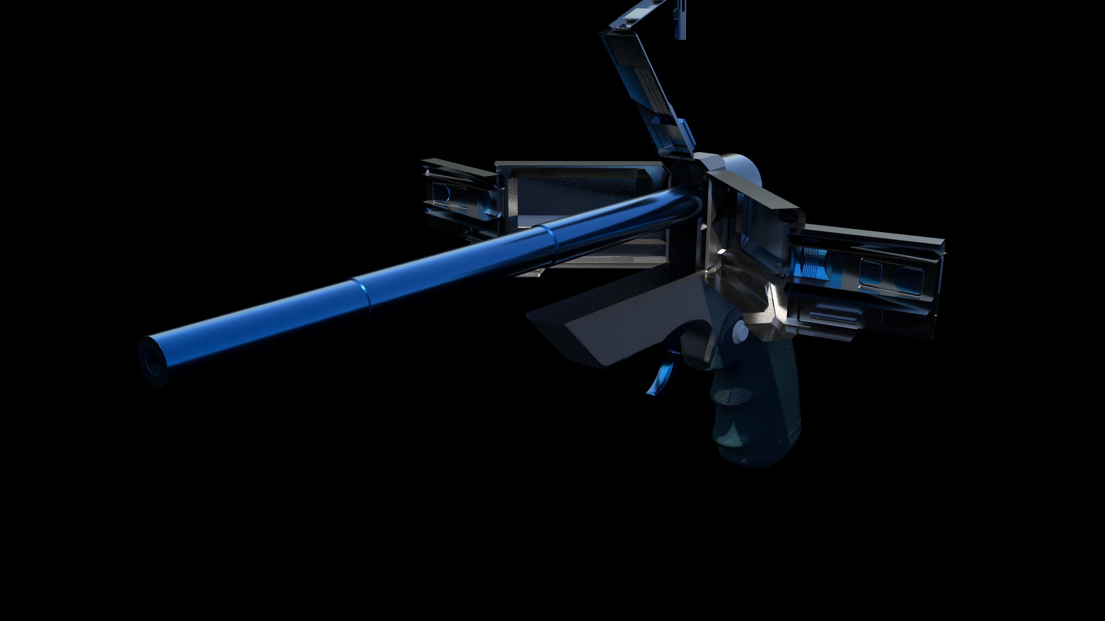 Sci-Fi Weapon  Low-poly 3D model_5