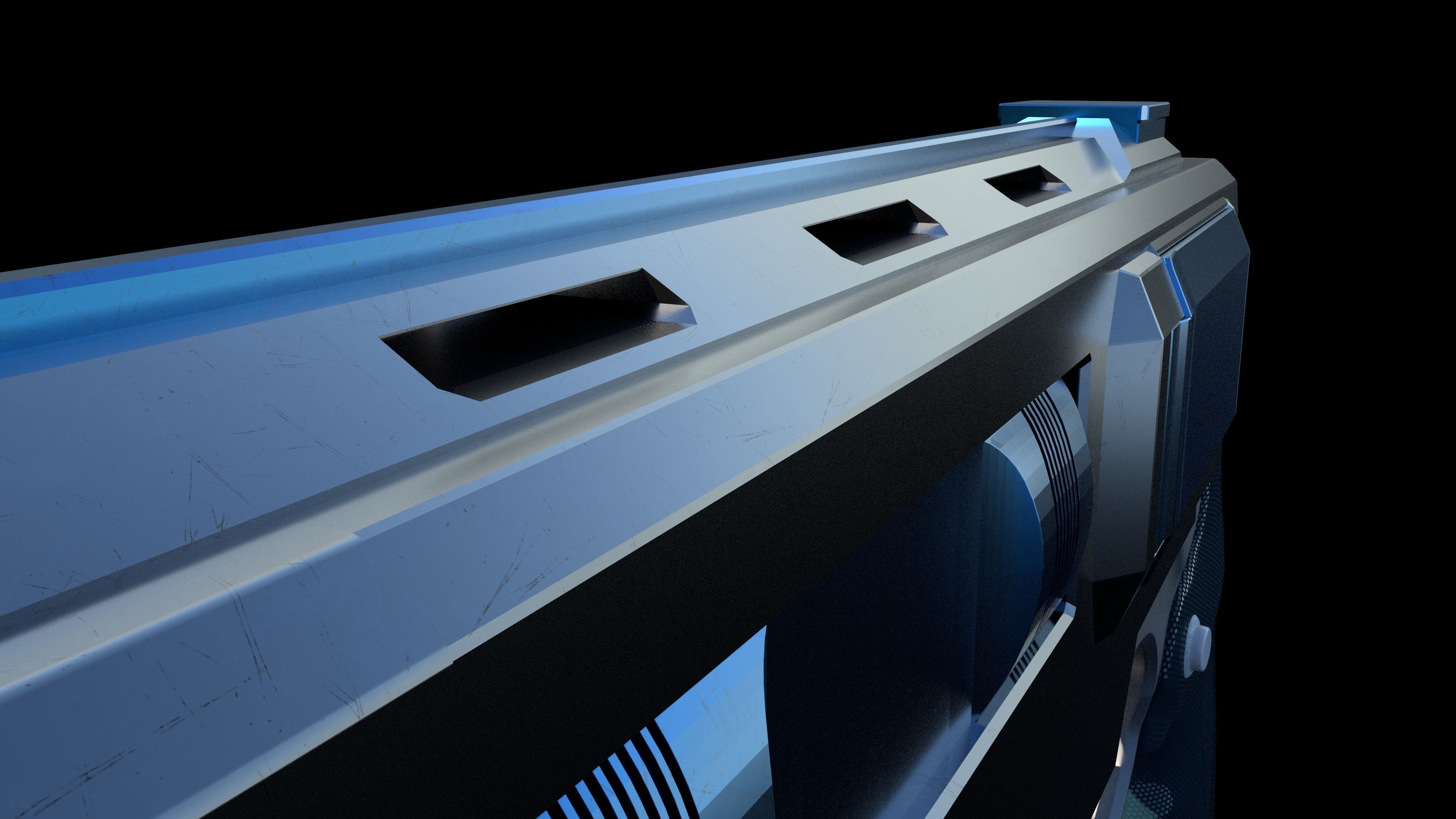 Sci-Fi Weapon  Low-poly 3D model_6