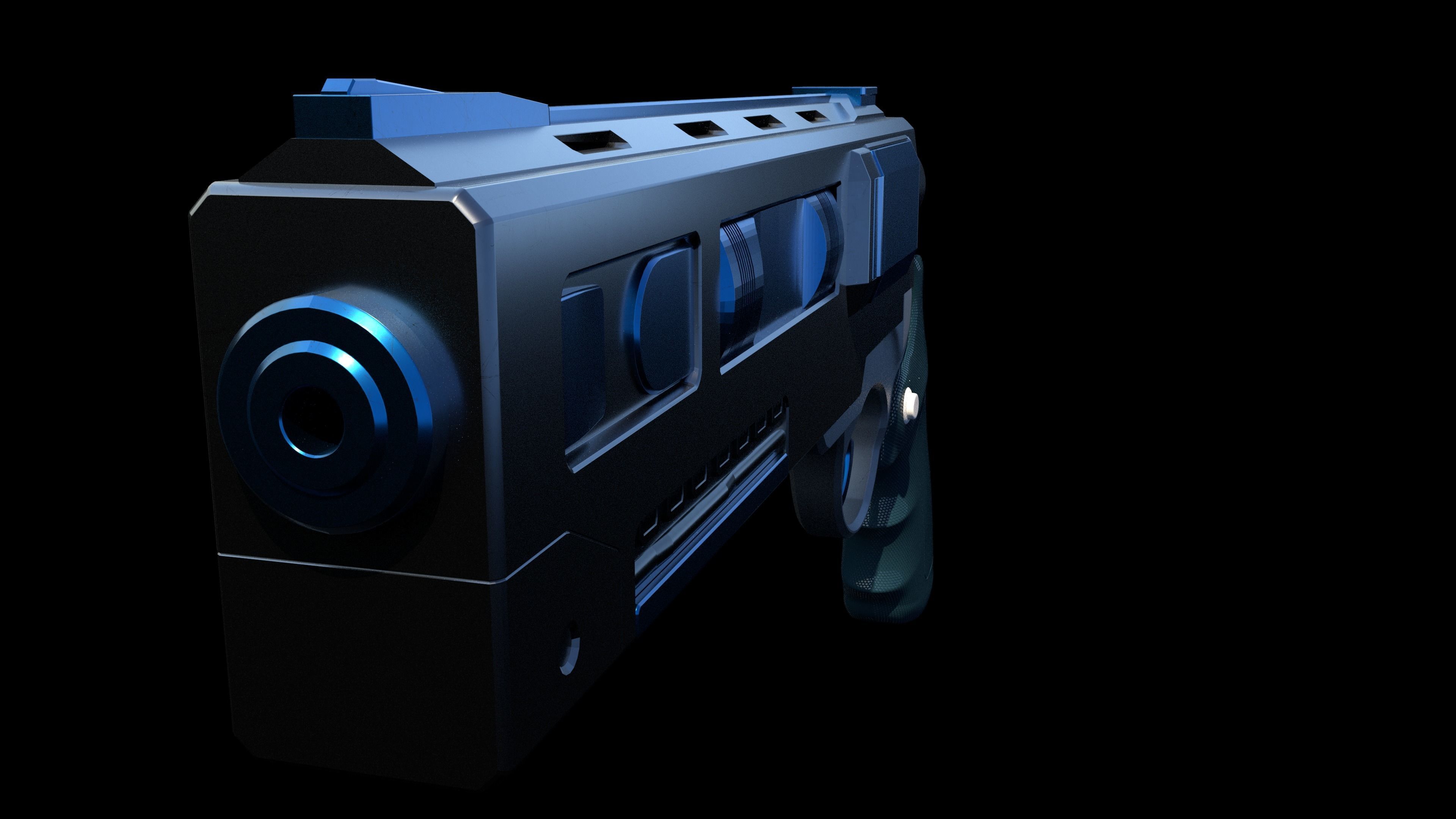 Sci-Fi Weapon  Low-poly 3D model_3