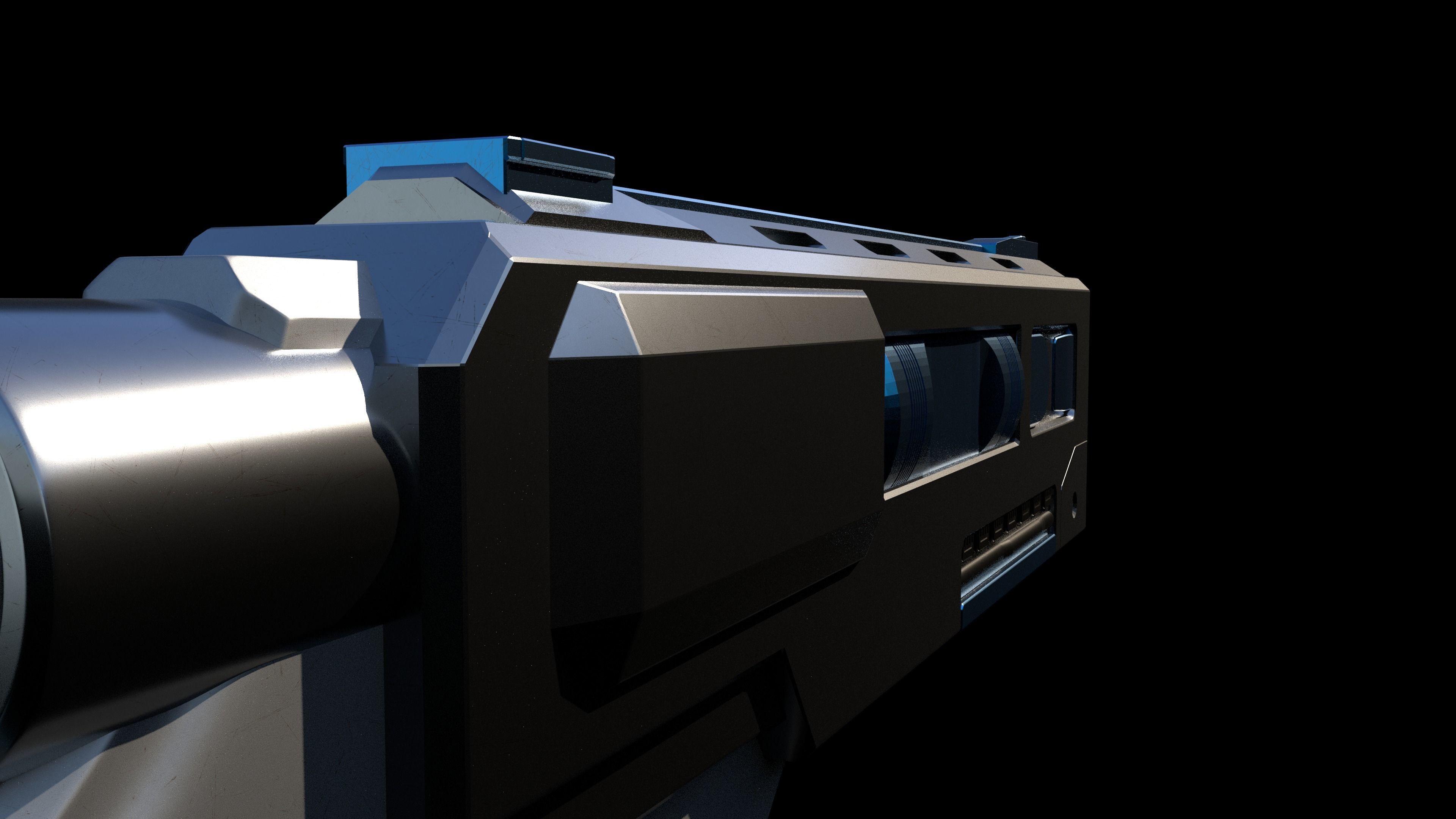 Sci-Fi Weapon  Low-poly 3D model_7