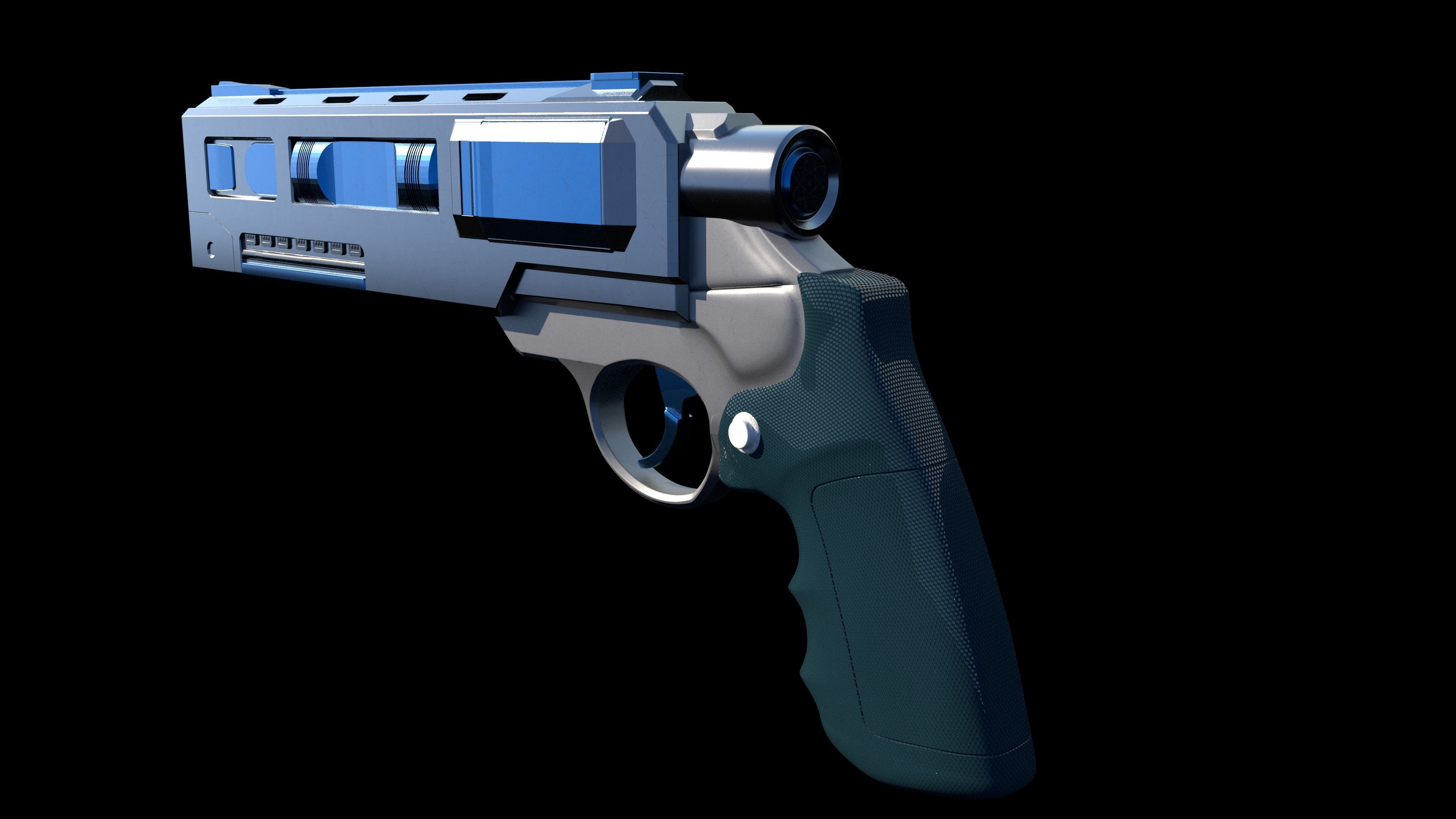 Sci-Fi Weapon  Low-poly 3D model_4