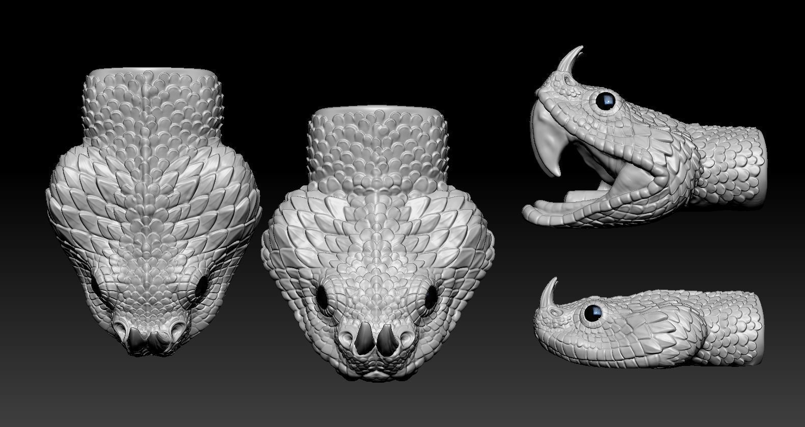 Gaboon Viper  3D print model_8
