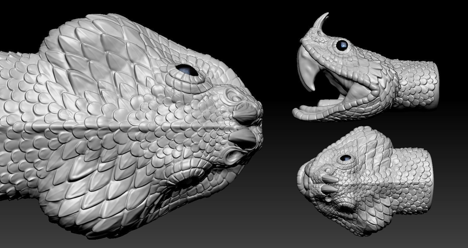 Gaboon Viper  3D print model_4