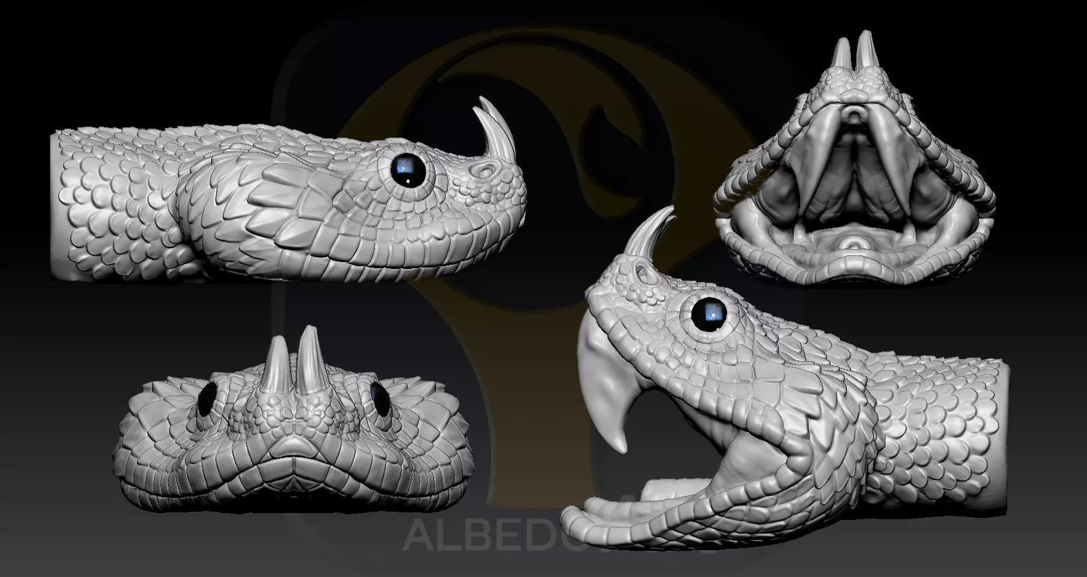 Gaboon Viper  3D print model_0