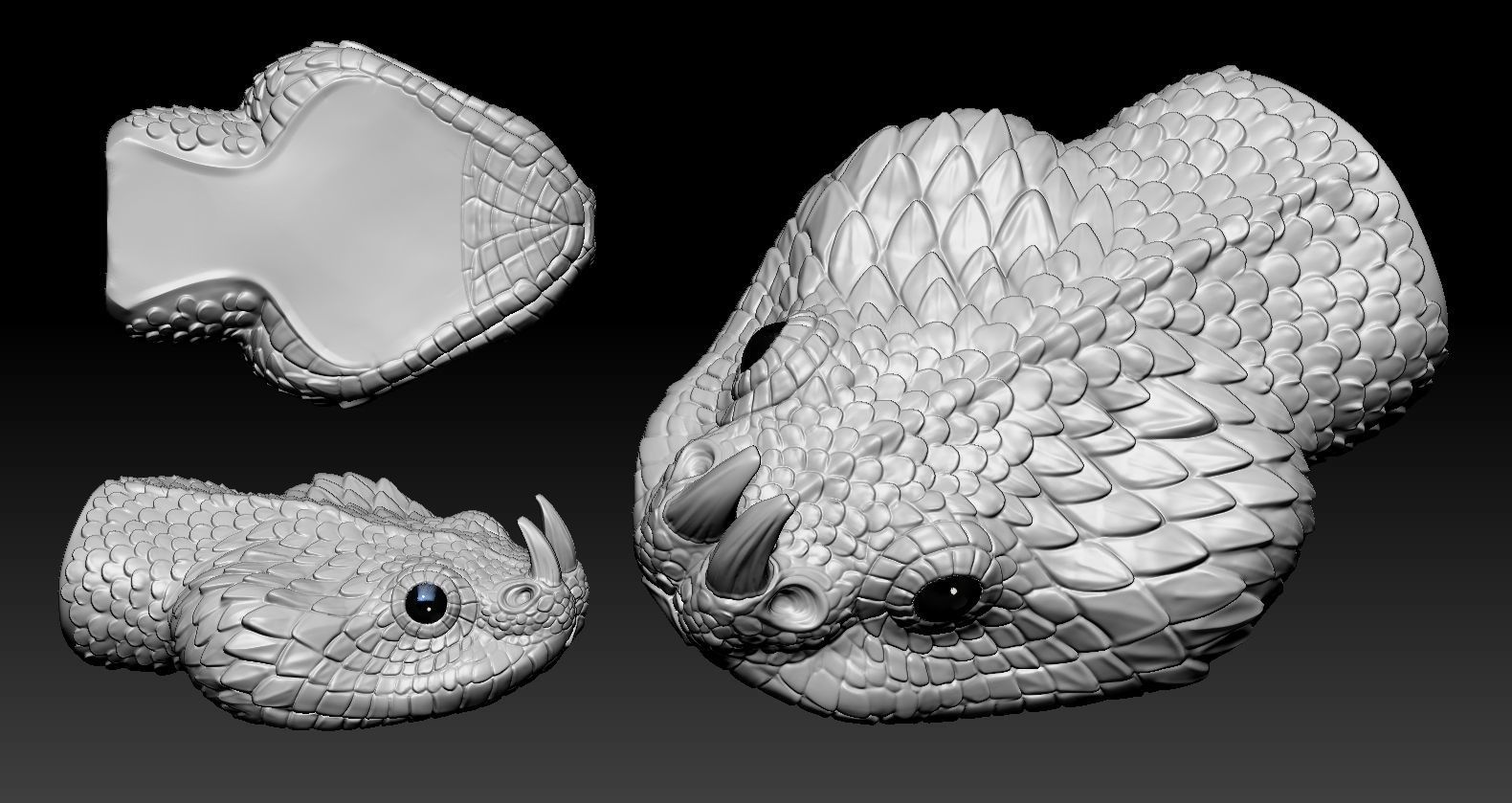 Gaboon Viper  3D print model_6