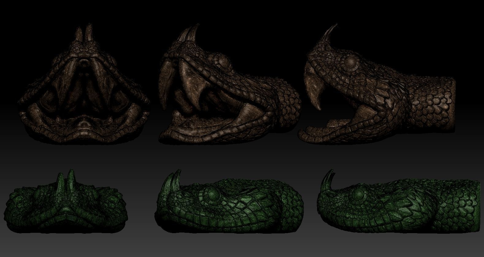 Gaboon Viper  3D print model_10
