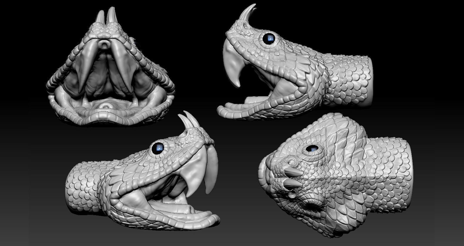 Gaboon Viper  3D print model_2