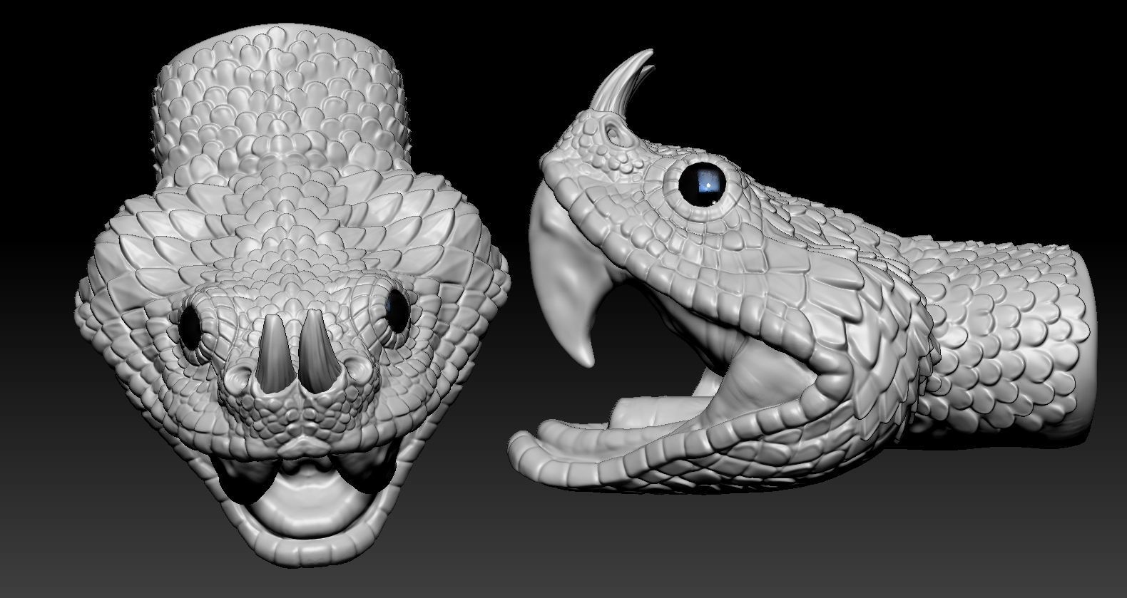 Gaboon Viper  3D print model_5