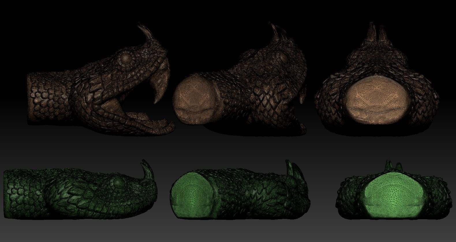 Gaboon Viper  3D print model_11