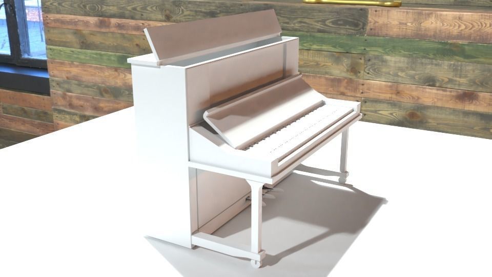upright piano Low-poly 3D model_4