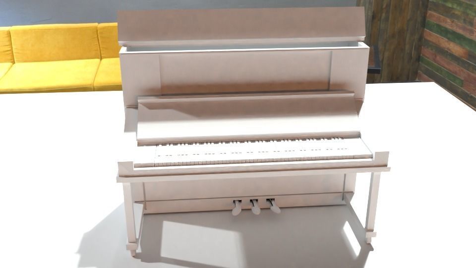 upright piano Low-poly 3D model_5