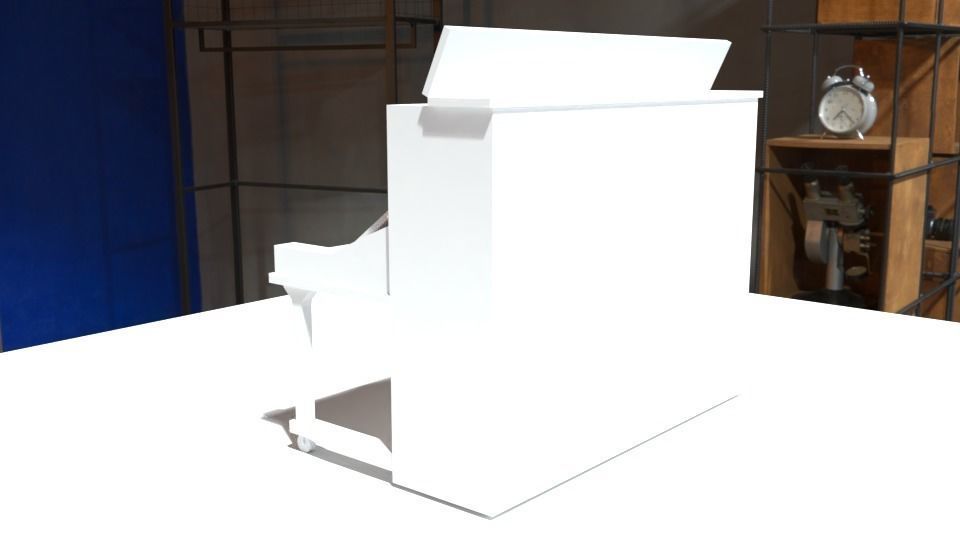 upright piano Low-poly 3D model_6