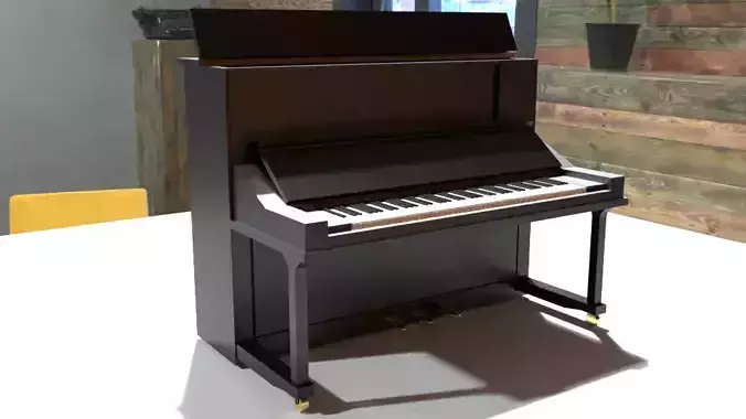 upright piano Low-poly 3D model