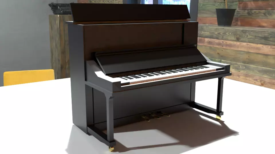 upright piano Low-poly 3D model_0