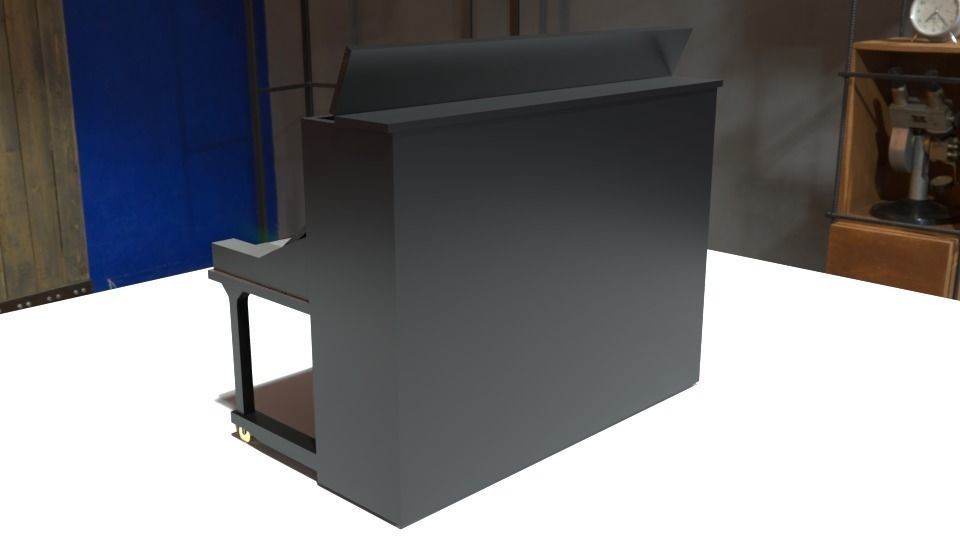 upright piano Low-poly 3D model_3