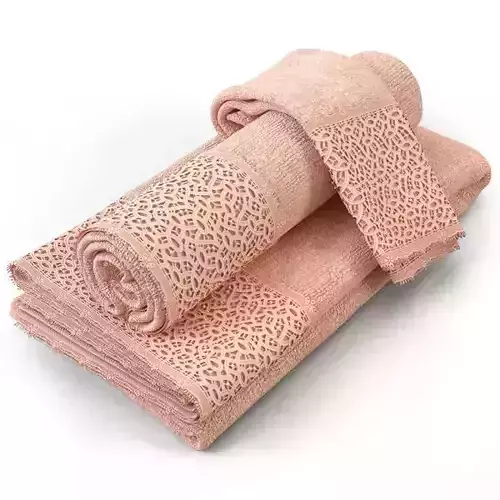 Towel bath set Low-poly 3D model