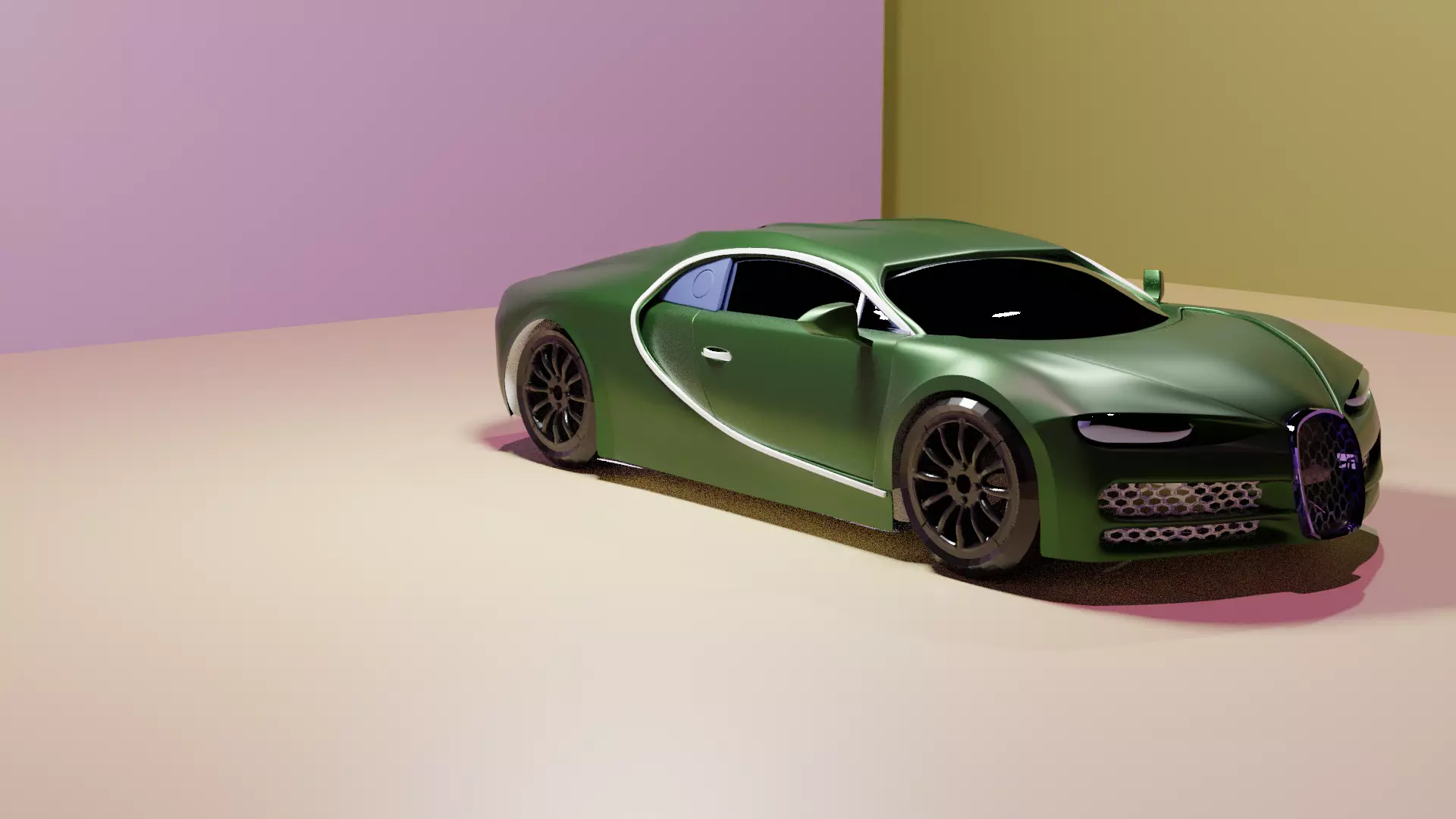 bugatti chiron Low-poly 3D model_0