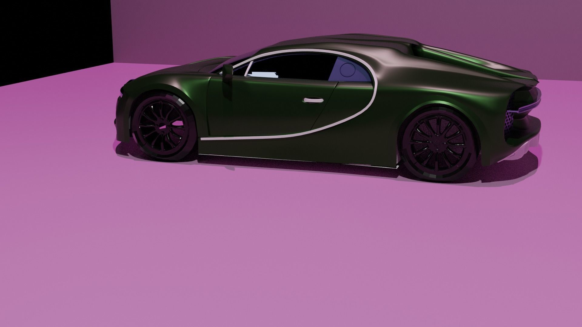 bugatti chiron Low-poly 3D model_4
