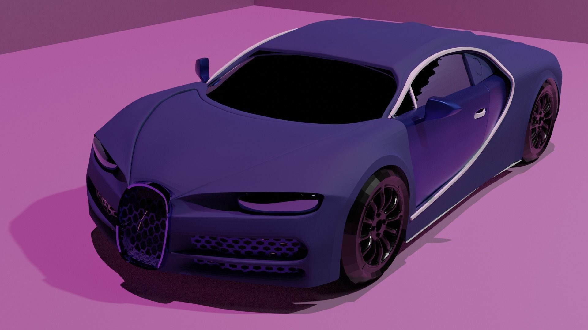 bugatti chiron Low-poly 3D model_1