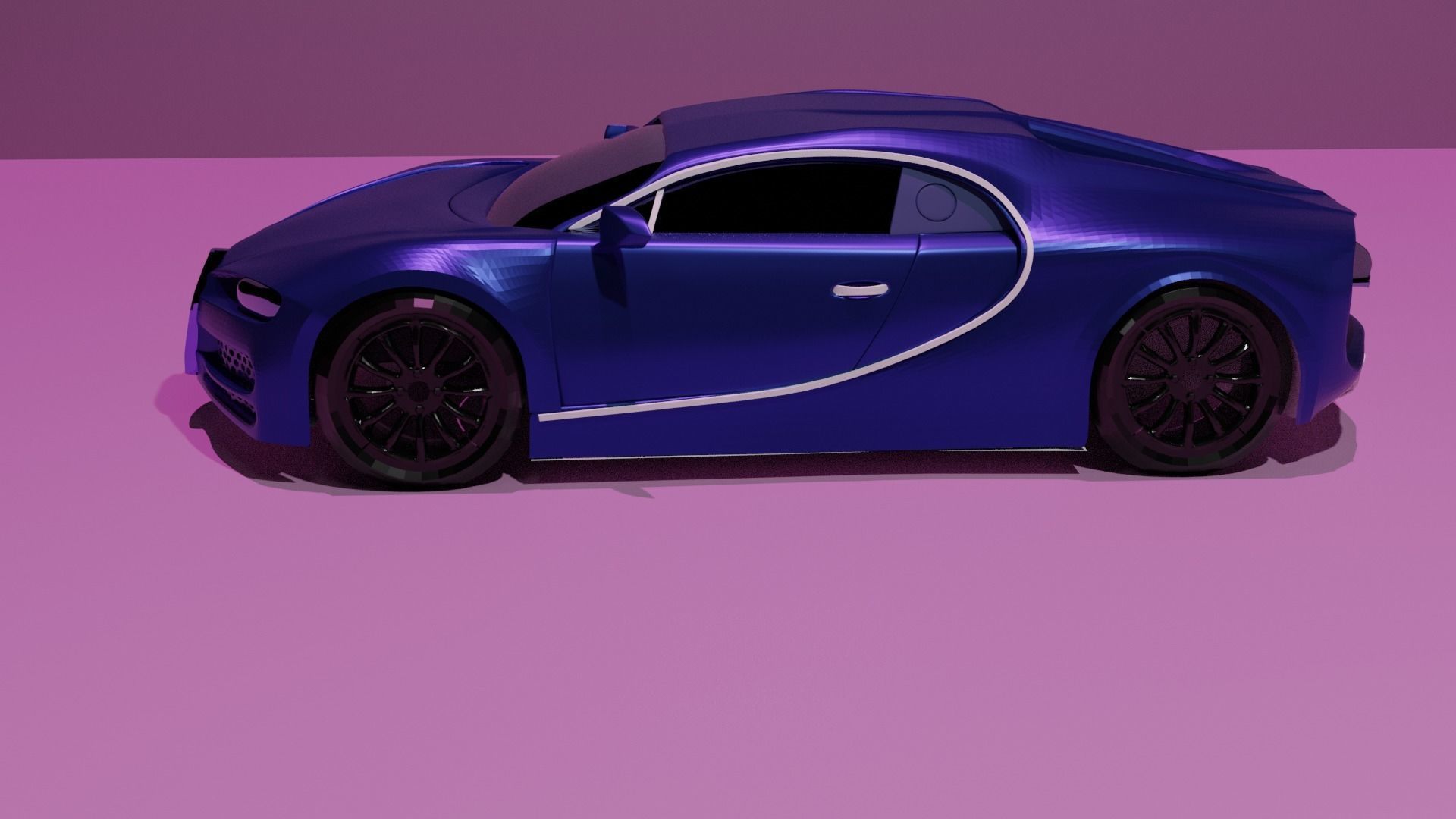 bugatti chiron Low-poly 3D model_3