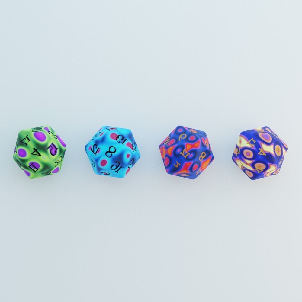 D20 Magic Dice Set 3D model_2