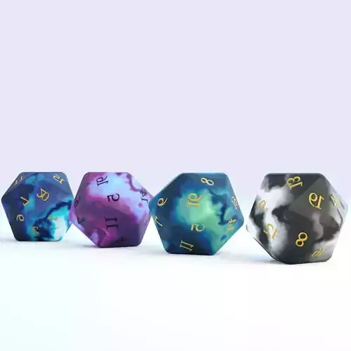 D20 Crystal Dice Set