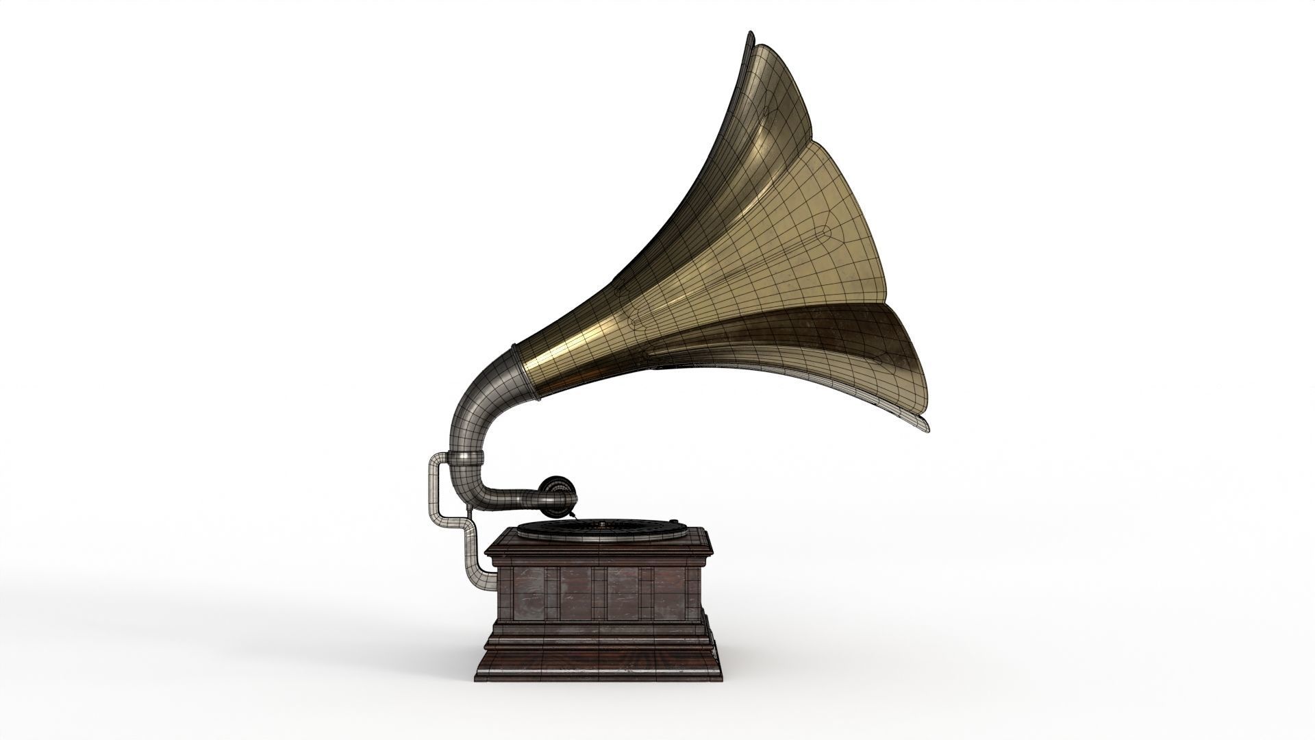 Gramophone old Low-poly 3D model_16
