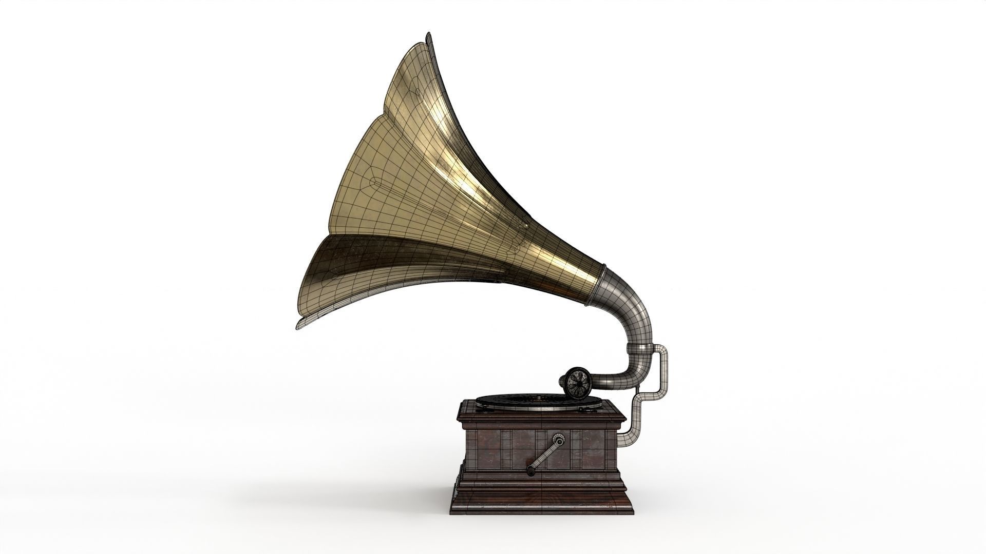 Gramophone old Low-poly 3D model_15