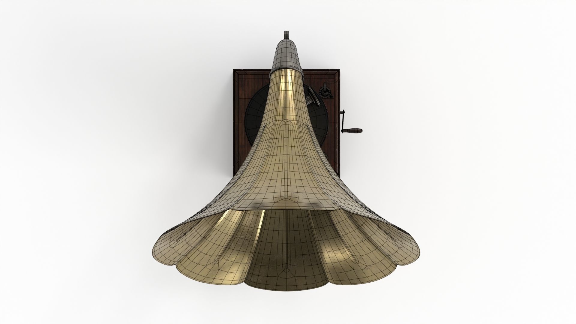 Gramophone old Low-poly 3D model_14