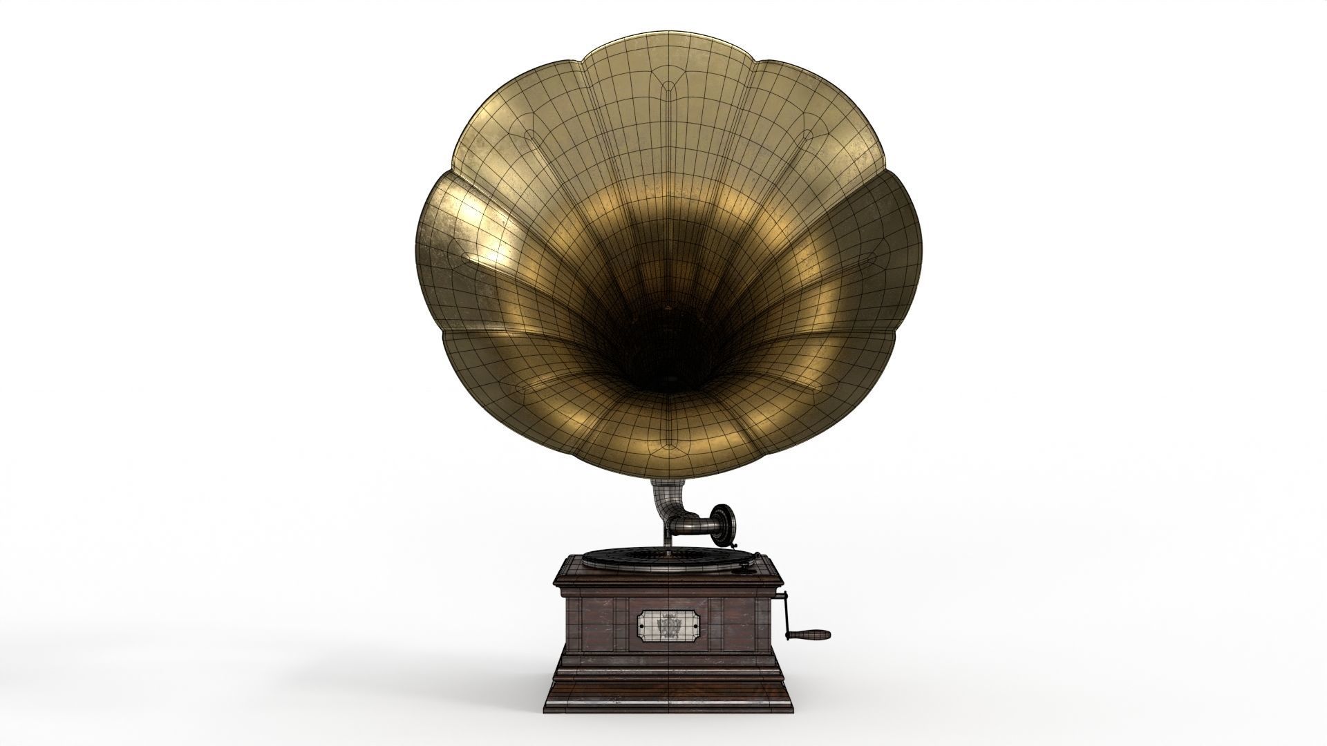 Gramophone old Low-poly 3D model_17