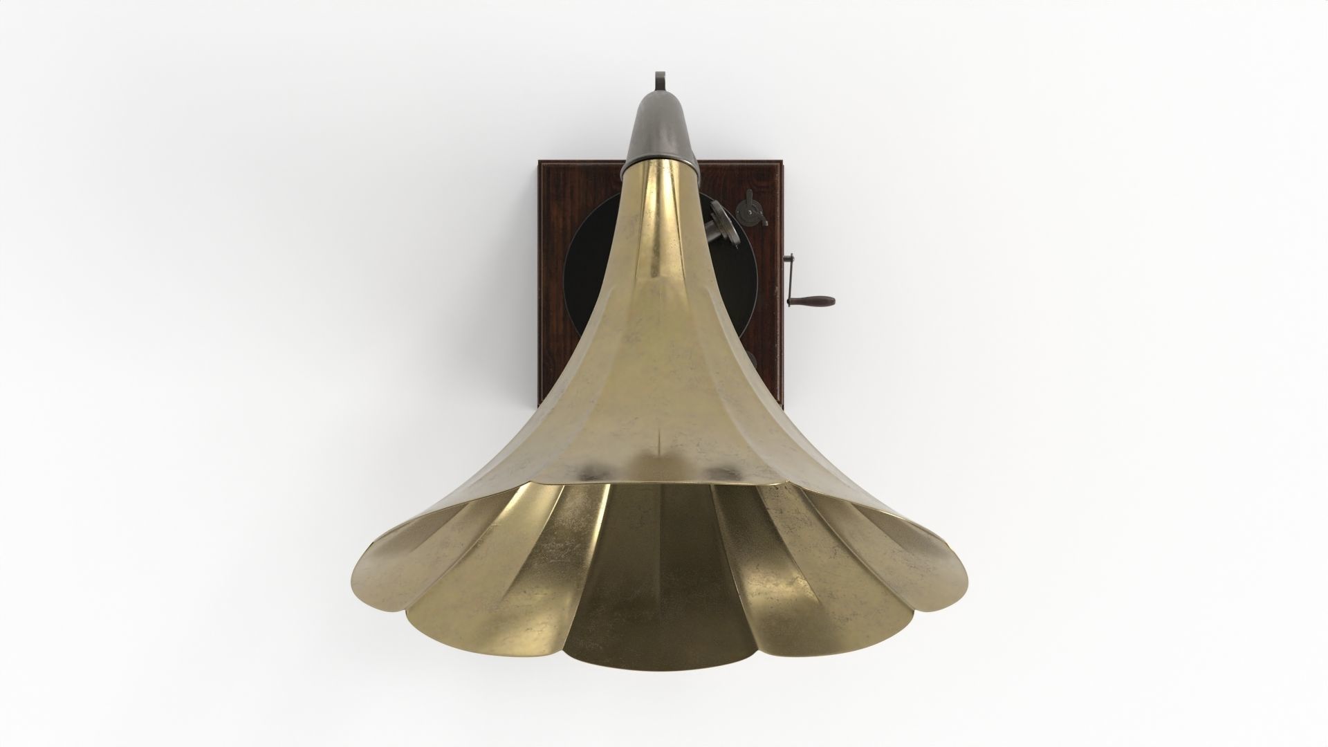 Gramophone old Low-poly 3D model_4