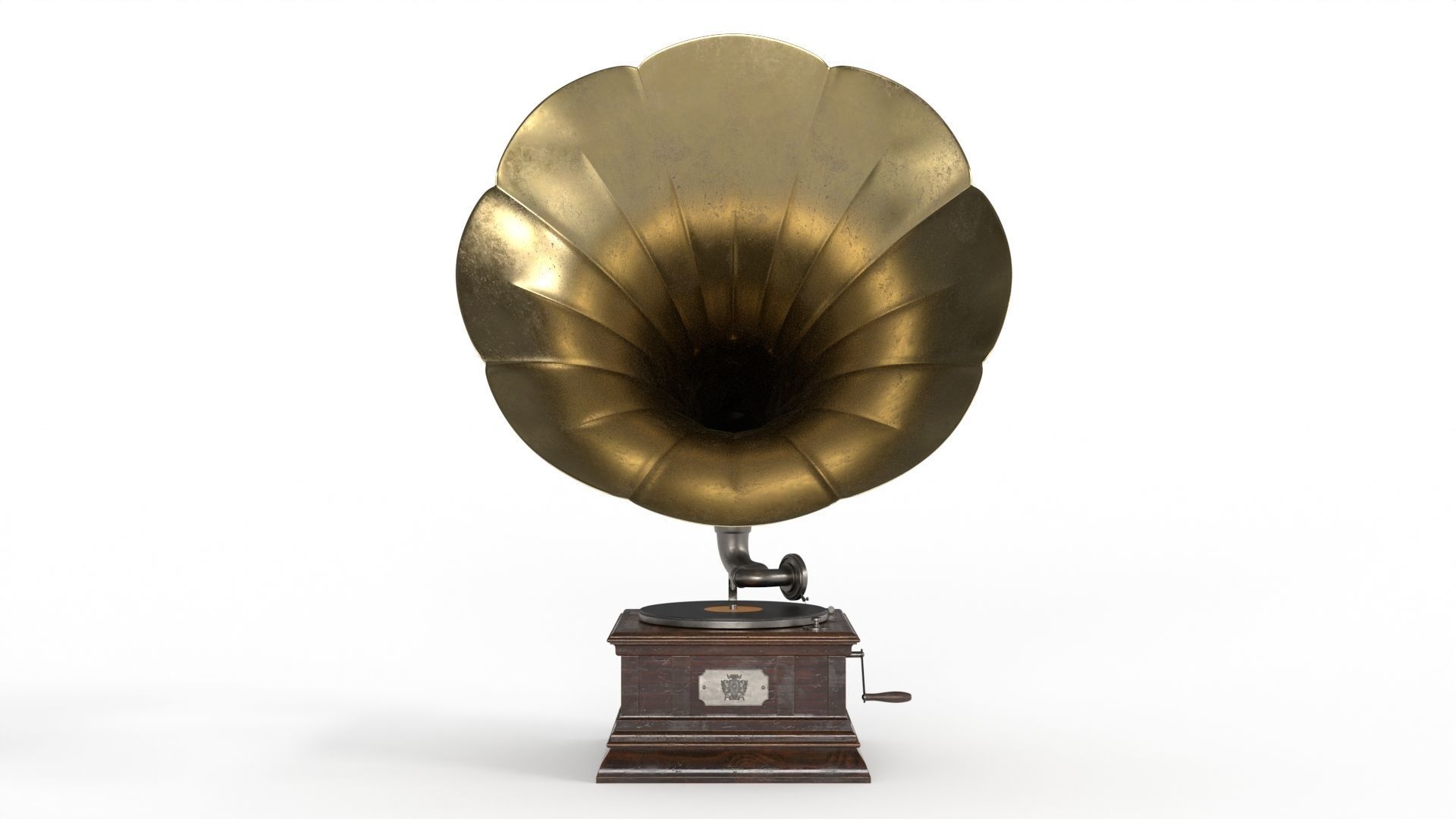 Gramophone old Low-poly 3D model_7