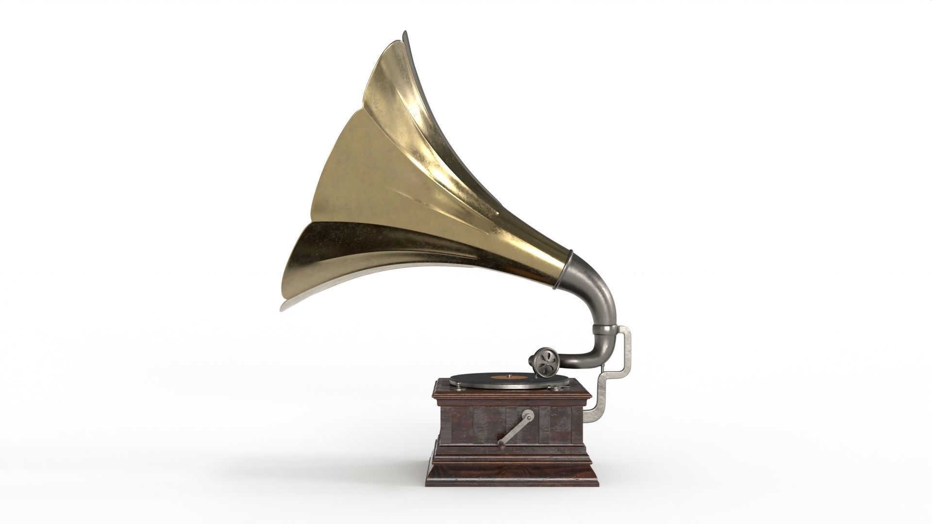 Gramophone old Low-poly 3D model_5