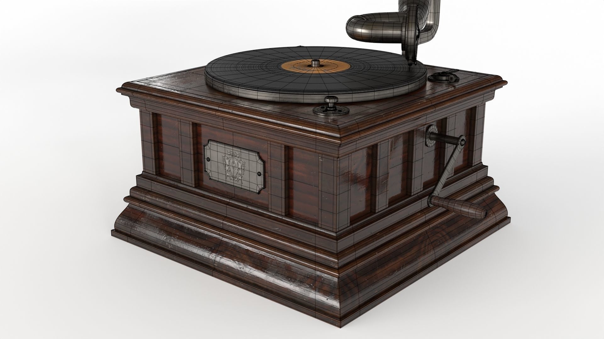 Gramophone old Low-poly 3D model_18