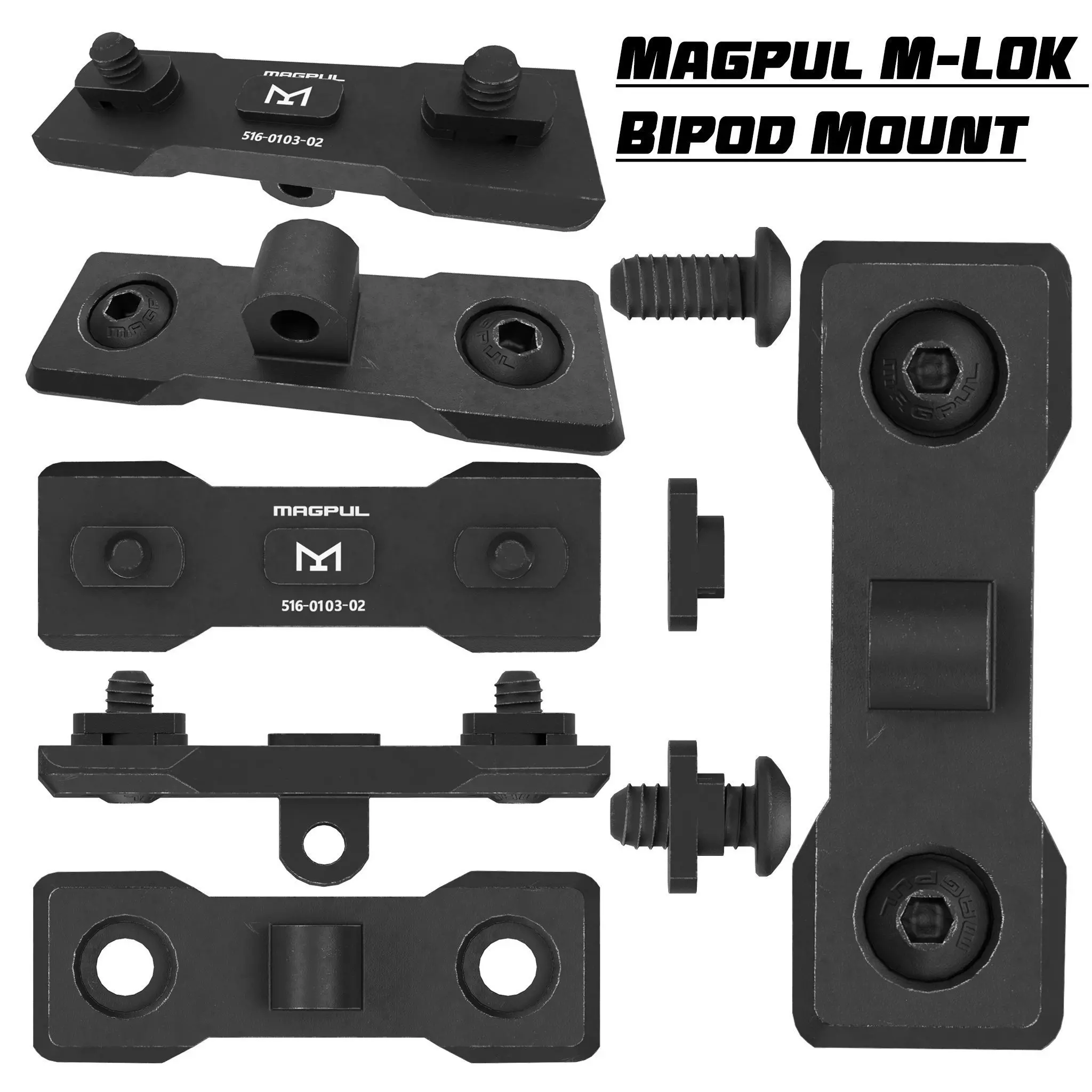 Magpul MLOK Bipod Mount PBR Low-poly 3D model