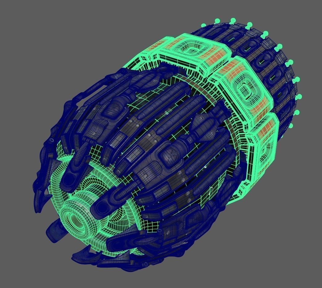 sci fi Machine Parts - Cyberpunk design - PBR 3D Model Collection_12