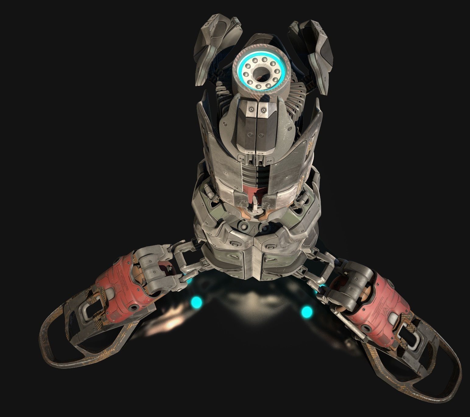sci fi Machine Parts - Cyberpunk design - PBR 3D Model Collection_22