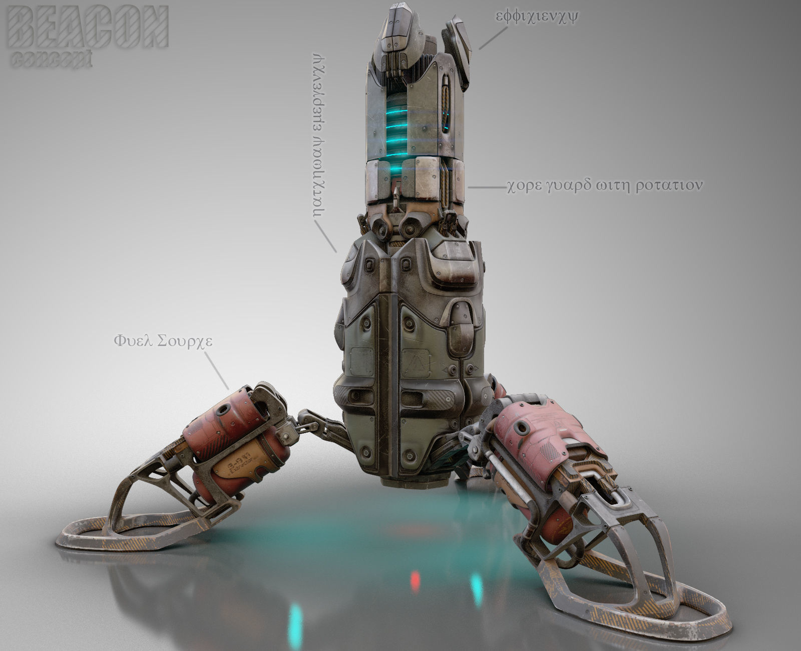 sci fi Machine Parts - Cyberpunk design - PBR 3D Model Collection_10